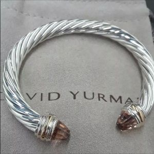 David YURMAN 7mm SS and Gold Morganite Bracelet